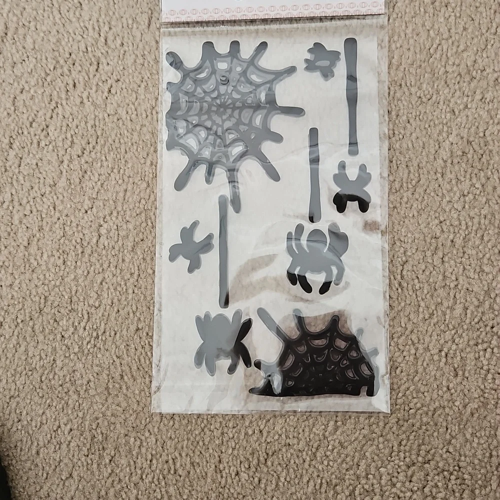 Halloween Gel Clings New In Bag. Spider Theme
